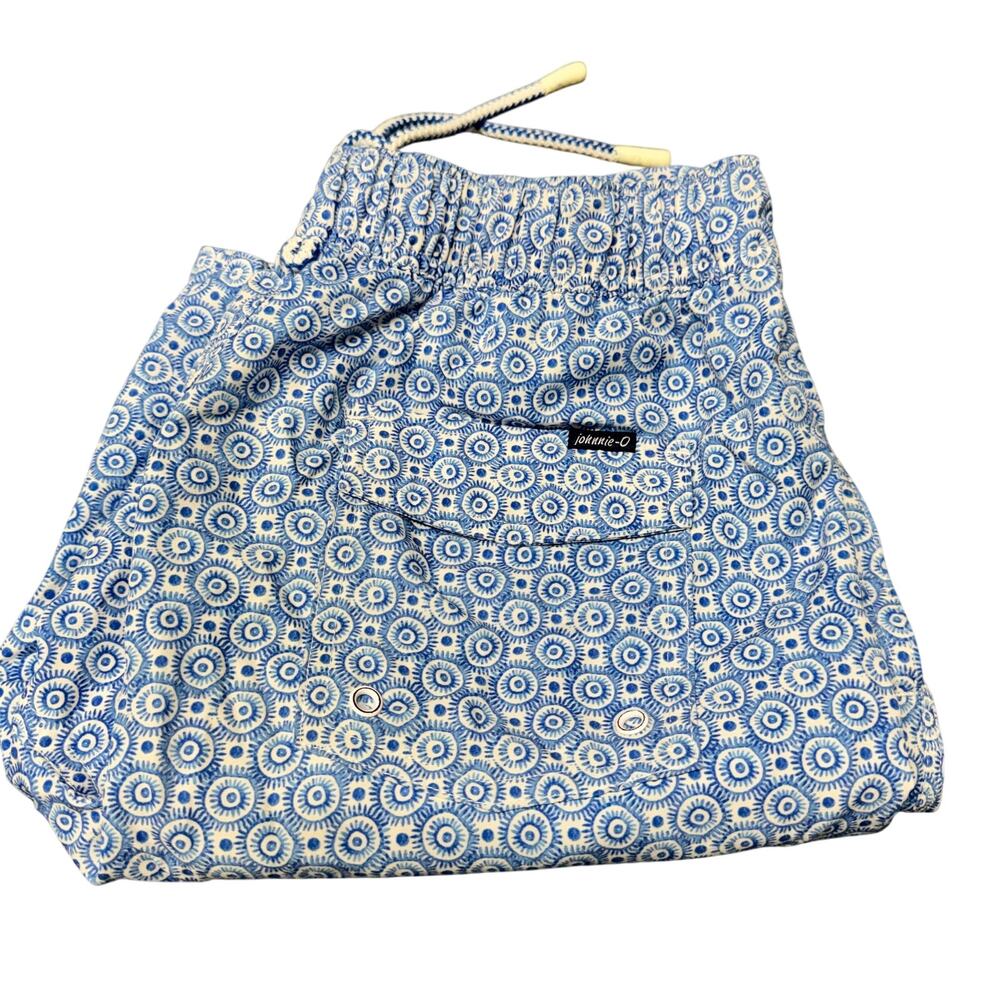 Johnnie O Southport Surf Shorts Swim Trunks Board Shorts Coastal Blue Mens Small